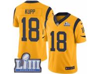 Men Nike Los Angeles Rams #18 Cooper Kupp Limited Gold Rush Vapor Untouchable Super Bowl LIII Bound NFL Jersey