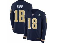 Men Nike Los Angeles Rams #18 Cooper Kupp Limited Navy Blue Therma Long Sleeve NFL Jersey