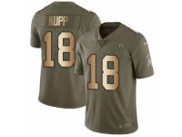 Men Nike Los Angeles Rams #18 Cooper Kupp Limited Olive/Gold 2017 Salute to Service NFL Jersey