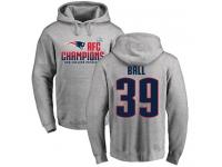 Men Nike Montee Ball Heather Gray 2017 AFC Champions - NFL New England Patriots #39 Pullover Hoodie