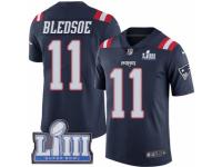 Men Nike New England Patriots #11 Drew Bledsoe Limited Navy Blue Rush Vapor Untouchable Super Bowl LIII Bound NFL Jersey