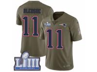 Men Nike New England Patriots #11 Drew Bledsoe Limited Olive 2017 Salute to Service Super Bowl LIII Bound NFL Jersey