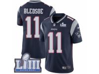 Men Nike New England Patriots #11 Drew Bledsoe Navy Blue Team Color Vapor Untouchable Limited Player Super Bowl LIII Bound NFL Jersey