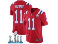 Men Nike New England Patriots #11 Drew Bledsoe Red Alternate Vapor Untouchable Limited Player Super Bowl LII NFL Jersey