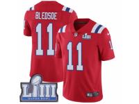 Men Nike New England Patriots #11 Drew Bledsoe Red Alternate Vapor Untouchable Limited Player Super Bowl LIII Bound NFL Jersey