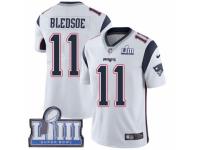 Men Nike New England Patriots #11 Drew Bledsoe White Vapor Untouchable Limited Player Super Bowl LIII Bound NFL Jersey