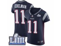 Men Nike New England Patriots #11 Julian Edelman Navy Blue Team Color Vapor Untouchable Elite Player Super Bowl LIII Bound NFL Jersey