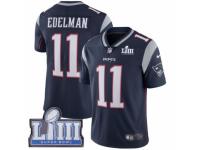 Men Nike New England Patriots #11 Julian Edelman Navy Blue Team Color Vapor Untouchable Limited Player Super Bowl LIII Bound NFL Jersey