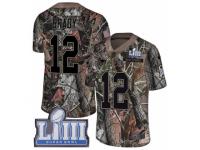 Men Nike New England Patriots #12 Tom Brady Camo Rush Realtree Limited Super Bowl LIII Bound NFL Jersey