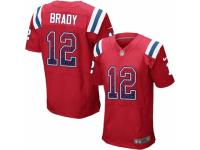 Men Nike New England Patriots #12 Tom Brady Elite Red Alternate Drift Fashion NFL Jersey