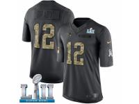 Men Nike New England Patriots #12 Tom Brady Limited Black 2016 Salute to Service Super Bowl LII NFL Jersey