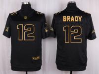 Men Nike New England Patriots #12 Tom Brady Pro Line Black Gold Collection Jersey