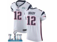 Men Nike New England Patriots #12 Tom Brady White Vapor Untouchable Elite Player Super Bowl LII NFL Jersey