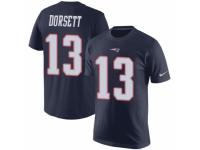 Men Nike New England Patriots #13 Phillip Dorsett Navy Blue Rush Pride Name & Number T-Shirt