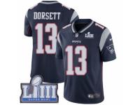 Men Nike New England Patriots #13 Phillip Dorsett Navy Blue Team Color Vapor Untouchable Limited Player Super Bowl LIII Bound NFL Jersey