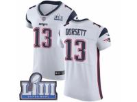 Men Nike New England Patriots #13 Phillip Dorsett White Vapor Untouchable Elite Player Super Bowl LIII Bound NFL Jersey