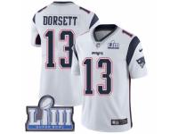 Men Nike New England Patriots #13 Phillip Dorsett White Vapor Untouchable Limited Player Super Bowl LIII Bound NFL Jersey