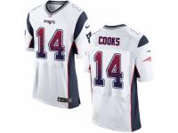 Men Nike New England Patriots #14 Brandin Cooks Elite White Road Drift Fashion NFL Jersey