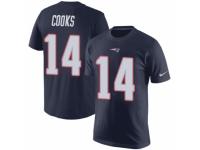 Men Nike New England Patriots #14 Brandin Cooks Navy Blue Rush Pride Name & Number T-Shirt