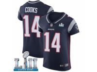 Men Nike New England Patriots #14 Brandin Cooks Navy Blue Team Color Vapor Untouchable Elite Player Super Bowl LII NFL Jersey