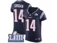 Men Nike New England Patriots #14 Steve Grogan Navy Blue Team Color Vapor Untouchable Elite Player Super Bowl LIII Bound NFL Jersey