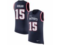 Men Nike New England Patriots #15 Chris Hogan Limited Navy Blue Rush Player Name & Number Tank Top NFL Jersey