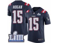 Men Nike New England Patriots #15 Chris Hogan Limited Navy Blue Rush Vapor Untouchable Super Bowl LIII Bound NFL Jersey