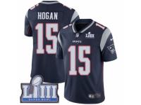 Men Nike New England Patriots #15 Chris Hogan Navy Blue Team Color Vapor Untouchable Limited Player Super Bowl LIII Bound NFL Jersey