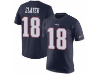 Men Nike New England Patriots #18 Matthew Slater Navy Blue Rush Pride Name & Number T-Shirt