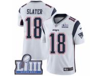 Men Nike New England Patriots #18 Matthew Slater White Vapor Untouchable Limited Player Super Bowl LIII Bound NFL Jersey