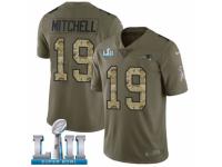 Men Nike New England Patriots #19 Malcolm Mitchell Limited Olive/Camo 2017 Salute to Service Super Bowl LII NFL Jersey