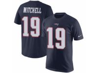 Men Nike New England Patriots #19 Malcolm Mitchell Navy Blue Rush Pride Name & Number T-Shirt