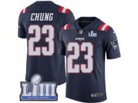 Men Nike New England Patriots #23 Patrick Chung Limited Navy Blue Rush Vapor Untouchable Super Bowl LIII Bound NFL Jersey