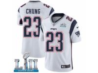 Men Nike New England Patriots #23 Patrick Chung White Vapor Untouchable Limited Player Super Bowl LII NFL Jersey