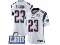 Men Nike New England Patriots #23 Patrick Chung White Vapor Untouchable Limited Player Super Bowl LIII Bound NFL Jersey