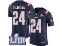 Men Nike New England Patriots #24 Stephon Gilmore Limited Navy Blue Rush Vapor Untouchable Super Bowl LIII Bound NFL Jersey