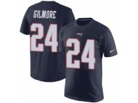 Men Nike New England Patriots #24 Stephon Gilmore Navy Blue Rush Pride Name & Number T-Shirt