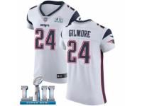 Men Nike New England Patriots #24 Stephon Gilmore White Vapor Untouchable Elite Player Super Bowl LII NFL Jersey