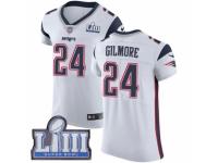 Men Nike New England Patriots #24 Stephon Gilmore White Vapor Untouchable Elite Player Super Bowl LIII Bound NFL Jersey