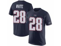 Men Nike New England Patriots #28 James White Navy Blue Rush Pride Name & Number T-Shirt