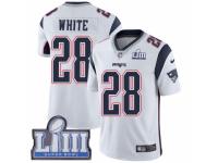 Men Nike New England Patriots #28 James White Vapor Untouchable Limited Player Super Bowl LIII Bound NFL Jersey