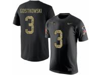 Men Nike New England Patriots #3 Stephen Gostkowski Black Camo Salute to Service T-Shirt