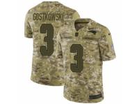 Men Nike New England Patriots #3 Stephen Gostkowski Limited Camo 2018 Salute to Service NFL Jersey