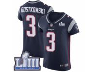 Men Nike New England Patriots #3 Stephen Gostkowski Navy Blue Team Color Vapor Untouchable Elite Player Super Bowl LIII Bound NFL Jersey