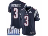 Men Nike New England Patriots #3 Stephen Gostkowski Navy Blue Team Color Vapor Untouchable Limited Player Super Bowl LIII Bound NFL Jersey