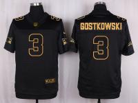 Men Nike New England Patriots #3 Stephen Gostkowski Pro Line Black Gold Collection Jersey