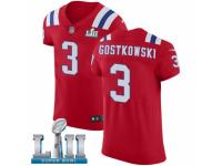 Men Nike New England Patriots #3 Stephen Gostkowski Red Alternate Vapor Untouchable Elite Player Super Bowl LII NFL Jersey