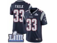 Men Nike New England Patriots #33 Kevin Faulk Navy Blue Team Color Vapor Untouchable Limited Player Super Bowl LIII Bound NFL Jersey