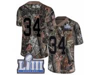 Men Nike New England Patriots #34 Rex Burkhead Camo Rush Realtree Limited Super Bowl LIII Bound NFL Jersey