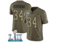 Men Nike New England Patriots #34 Rex Burkhead Limited Olive/Camo 2017 Salute to Service Super Bowl LII NFL Jersey